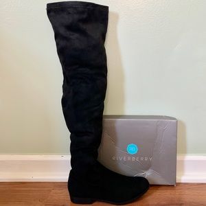 Faux suede over the knee boots